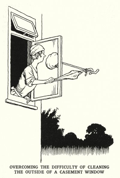 Overcoming the Difficulty of Cleaning the Outside of a Casement Window by William Heath Robinson