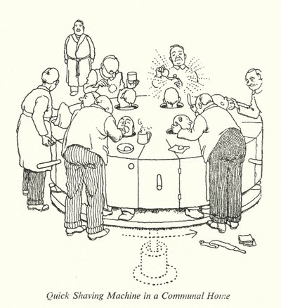 Quick Shaving Machine in a Communal Home by William Heath Robinson