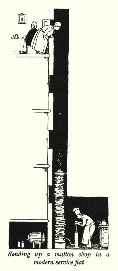 Sending Up a Mutton Chop in a Modern Service Flat by William Heath Robinson