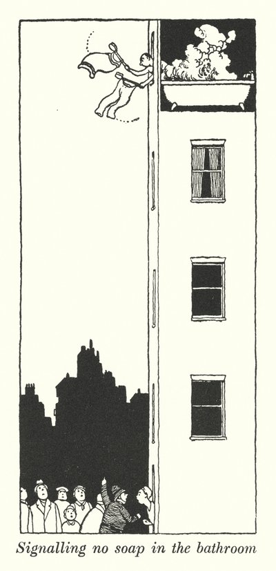 Signalling No Soap in the Bathroom by William Heath Robinson