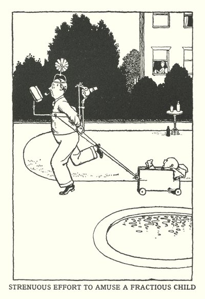 Strenuous Effort to Amuse a Fractious Child by William Heath Robinson