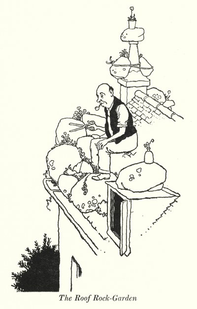 The Roof Rock-Garden (lithograph) by William Heath Robinson