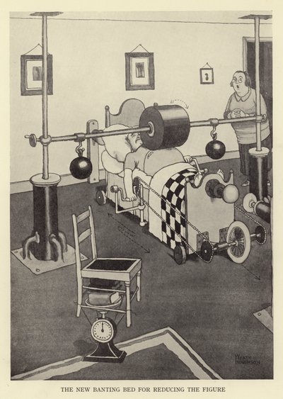 The new banting bed for reducing the figure by William Heath Robinson