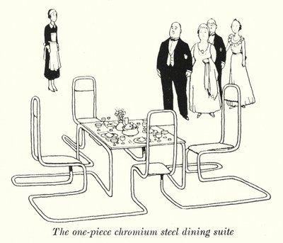 The One-Piece Chromium Steel Dining Suite by William Heath Robinson