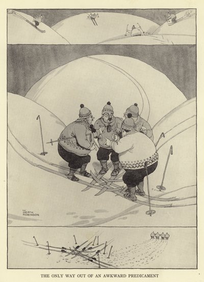 The only way out of an Awkward Predicament by William Heath Robinson