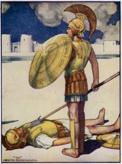 The shadow of Death came down upon Hector by William Heath Robinson