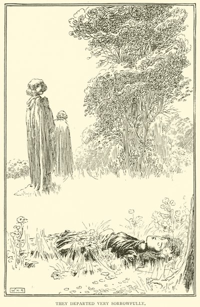They departed very sorrowfully by William Heath Robinson