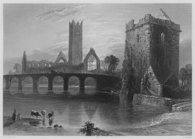 Abbey of Clare, Galway by William Henry (after) Bartlett