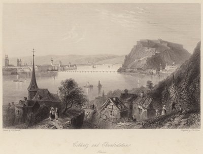 Coblentz and Ehrenbreitstein by William Henry (after) Bartlett