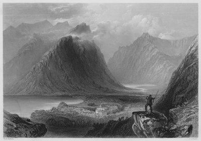 Delphi Lodge, Connemara by William Henry (after) Bartlett