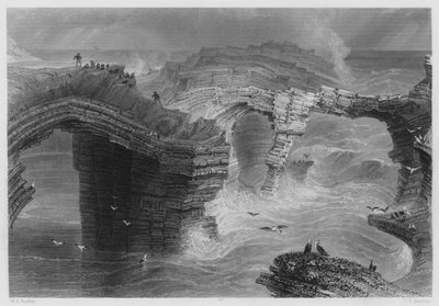 Natural Bridges, near Kilkee by William Henry (after) Bartlett