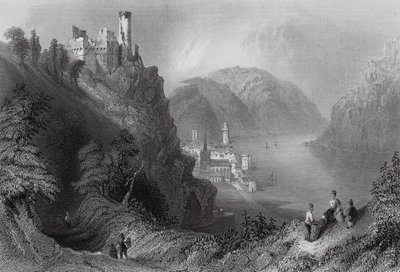 Oberwesel and the Castle of Schomberg by William Henry (after) Bartlett