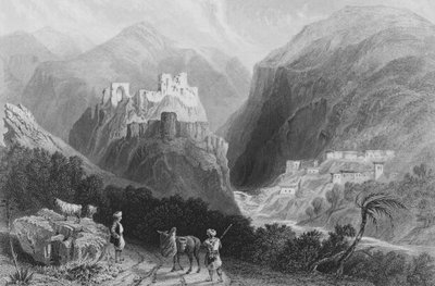 Castle in Mount Amana, Near the Khan Karamont by William Henry Bartlett