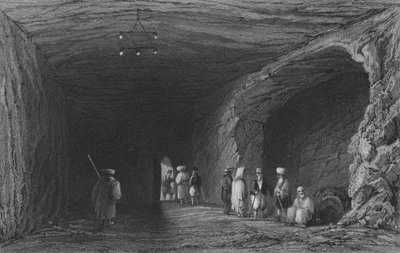 Cave of the School of the Prophets, in Mount Carmel by William Henry Bartlett