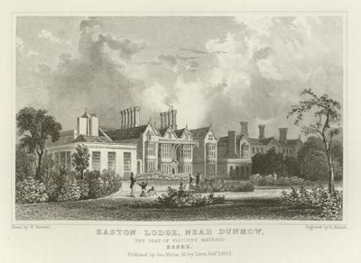 Easton Lodge, near Great Dunmow, the Seat of Viscount Maynard, Essex by William Henry Bartlett