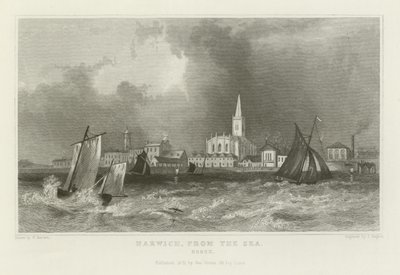 Harwich, from the Sea, Essex by William Henry Bartlett