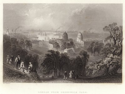 London from Greenwich Park by William Henry Bartlett