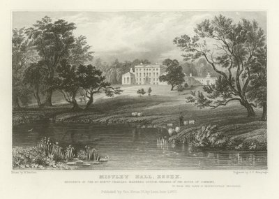 Mistley Hall, Essex, Residence of the Right Honourable Charles Manners Sutton, Speaker of the House of Commons by William Henry Bartlett