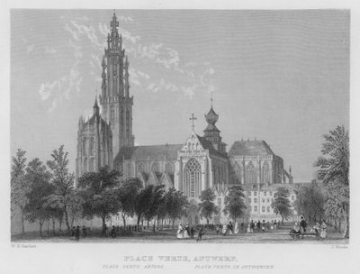 Place Verte, Antwerp by William Henry Bartlett