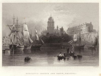Redcliffe Church and Basin, Bristol by William Henry Bartlett