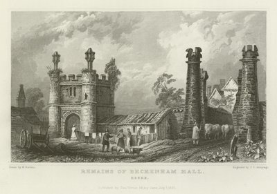 Remains of Beckenham Hall, Essex by William Henry Bartlett