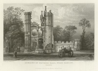 Remains of Nether Hall, Near Harlow, Essex by William Henry Bartlett
