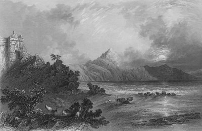 Remains of the Port of Seleucia, near Suadeah, Mount Casius in the distance by William Henry Bartlett