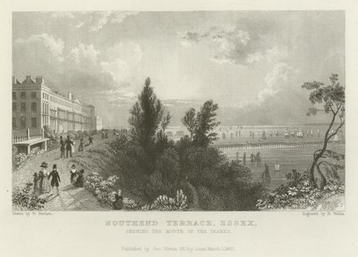 Southend Terrace, Essex, Showing the Mouth of the Thames by William Henry Bartlett