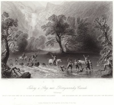 Taking a Stag near Derrycunnihy by William Henry Bartlett