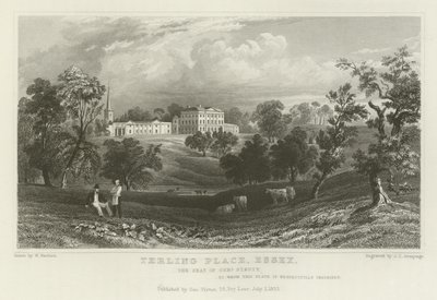 Terling Place, Essex, the Seat of General Strutt by William Henry Bartlett
