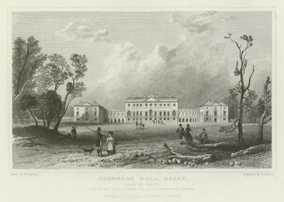 Thorndon Hall, Essex, from the North, Seat of Lord Petrie by William Henry Bartlett