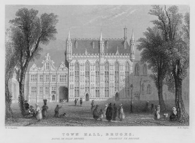 Town Hall, Bruges by William Henry Bartlett