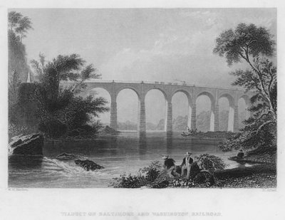 Viaduct on Baltimore and Washington Railroad by William Henry Bartlett