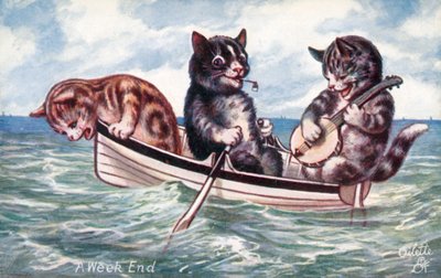 Humorous cat postcard by William Henry Ellam