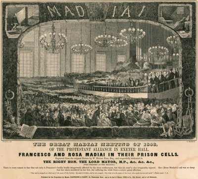 The Great Madiai Meeting of 1853 of the Protestant Alliance in Exeter Hall, London by William Henry Fisk