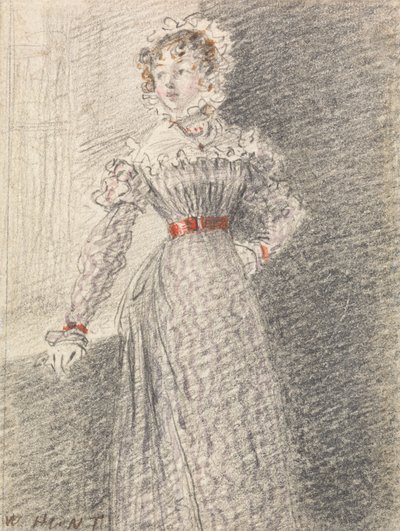 Girl in a Red Belt by William Henry Hunt