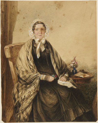 Portrait of a Seated Woman Wearing a Shawl by William Henry Hunt