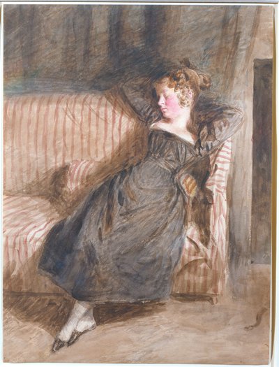 Young Girl Asleep on a Couch by William Henry Hunt