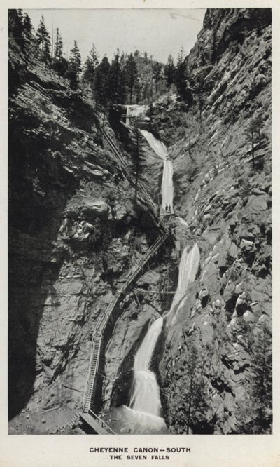 Canyons of Colorado: Cheyenne Canyon, South, The Seven Falls by William Henry Jackson