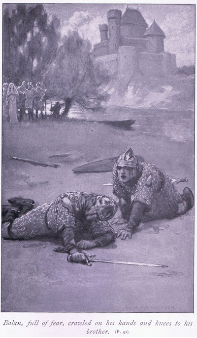 Balan, full of fear, crawled on his hands and knees to his brother by William Henry Margetson