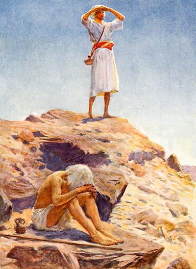 Elijah and His Servant Watching for Rain on Mount Carmel by William Henry Margetson