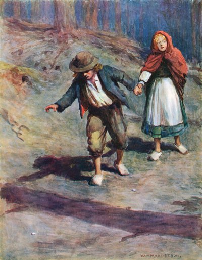 They Found Their Way Home Quite Easily, for the Moon Shone Brightly on the Pebbles Which Hansel Had Dropped by the Way by William Henry Margetson