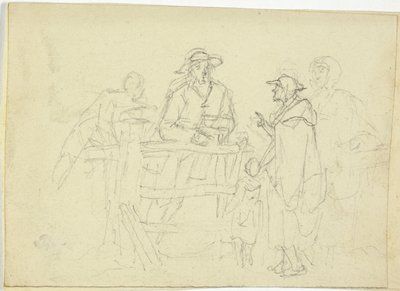 Four Figures at a Fence by William Henry Pyne