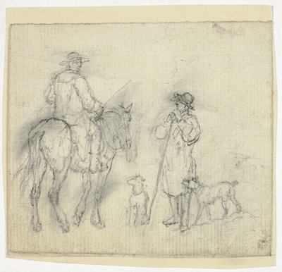 Man with Dogs and Another on Horseback by William Henry Pyne