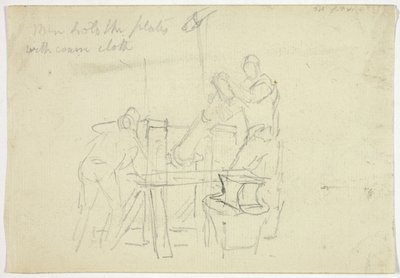 Two Men Working at a Machine by William Henry Pyne