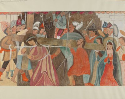 Station of the Cross No. 5: Jesus is Assisted in Carrying His Cross by William Herbert