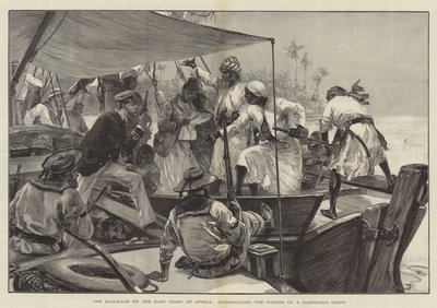 The Blockade on the East Coast of Africa, overhauling the Papers of a Suspicious Dhow by William Heysham (after) Overend