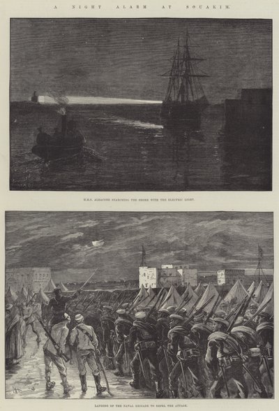 A Night Alarm at Souakim by William Heysham Overend