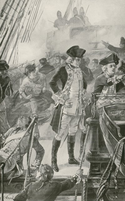 Admiral Rodney Directs the Battle on Board the Formidable by William Heysham Overend