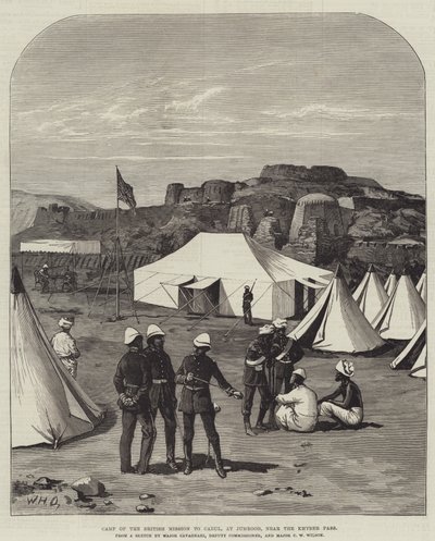Camp of the British Mission to Cabul, at Jumrood, near the Khyber Pass by William Heysham Overend